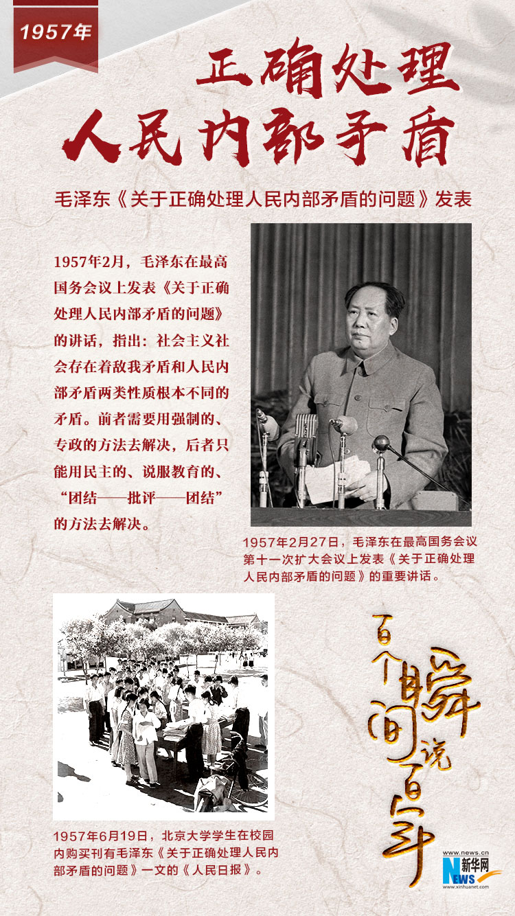 1957，正確處理人民內部矛盾
