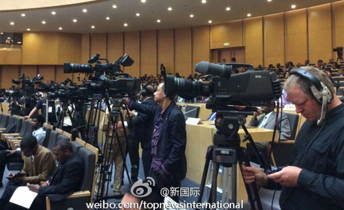 李克強即將在非盟總部發(fā)表演講，請柬&ldquo;一柬難求&rdquo;。圖片來源：&ldquo;新國際&rdquo;微博。