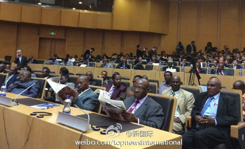 李克強即將在非盟總部發(fā)表演講，請柬&ldquo;一柬難求&rdquo;。圖片來源：&ldquo;新國際&rdquo;微博。