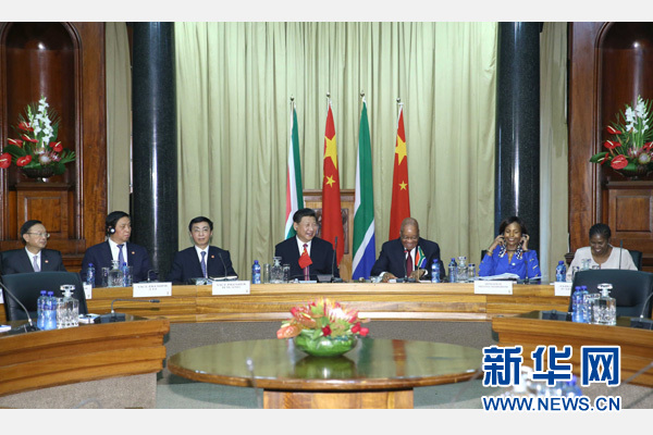 12月2日，國家主席習(xí)近平在比勒陀利亞同南非總統(tǒng)祖馬舉行會談。 新華社記者 馬占成 攝  