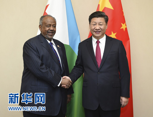 12月3日，國家主席習(xí)近平在約翰內(nèi)斯堡會見吉布提總統(tǒng)蓋萊。新華社記者 謝環(huán)馳 攝 

